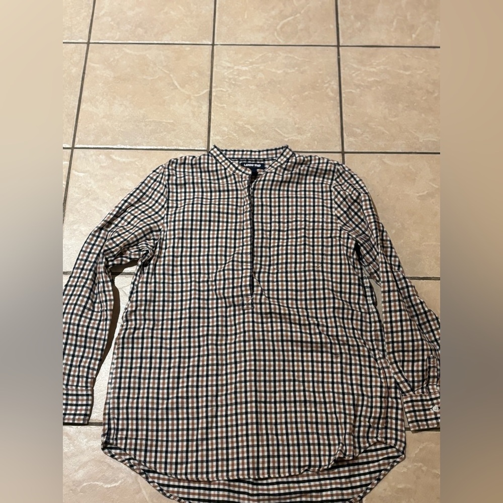 Lands‎ End Plaid Long Sleeve Shirt